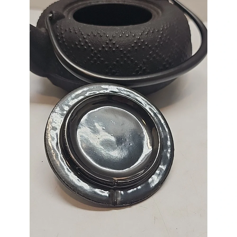 Iwachu Japanese Black Cast Iron Teapot with Lid Strainer Handle